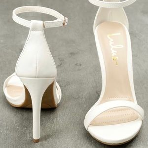 Loveliness White Ankle Strap Heels